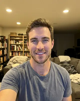 Before: a selfie taken at home.